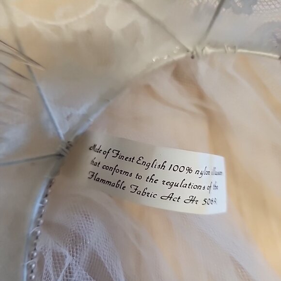 Vintage Juliette Cap Ivory Wedding Veil Pearl Beaded Headpiece with double Veil - Picture 6 of 7